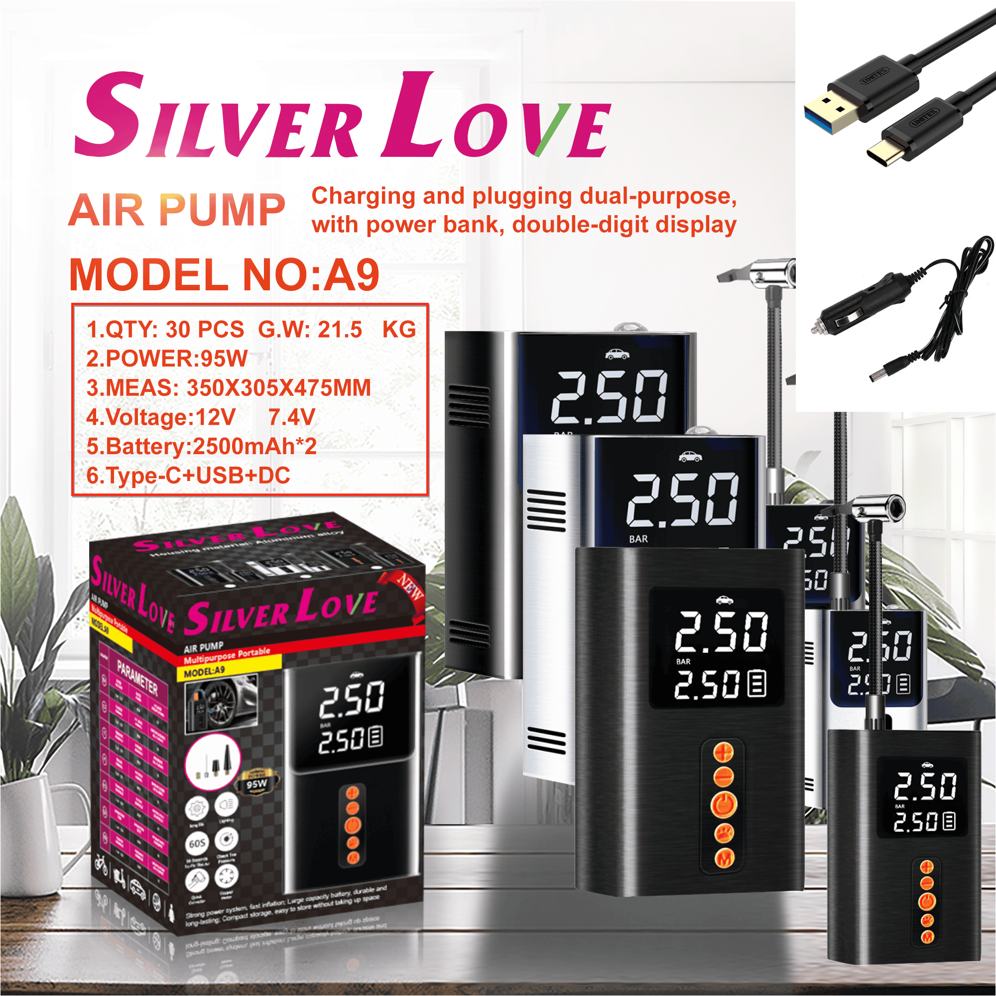 A9 充气泵 Air pump 30PCS/CTN
