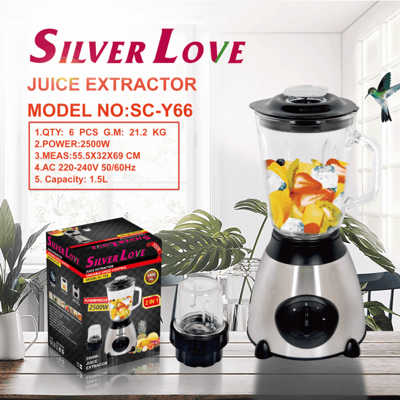 SC-Y66 玻璃杯 果汁杯 2 IN1JUICER & BLENDER 6PCS/CTN