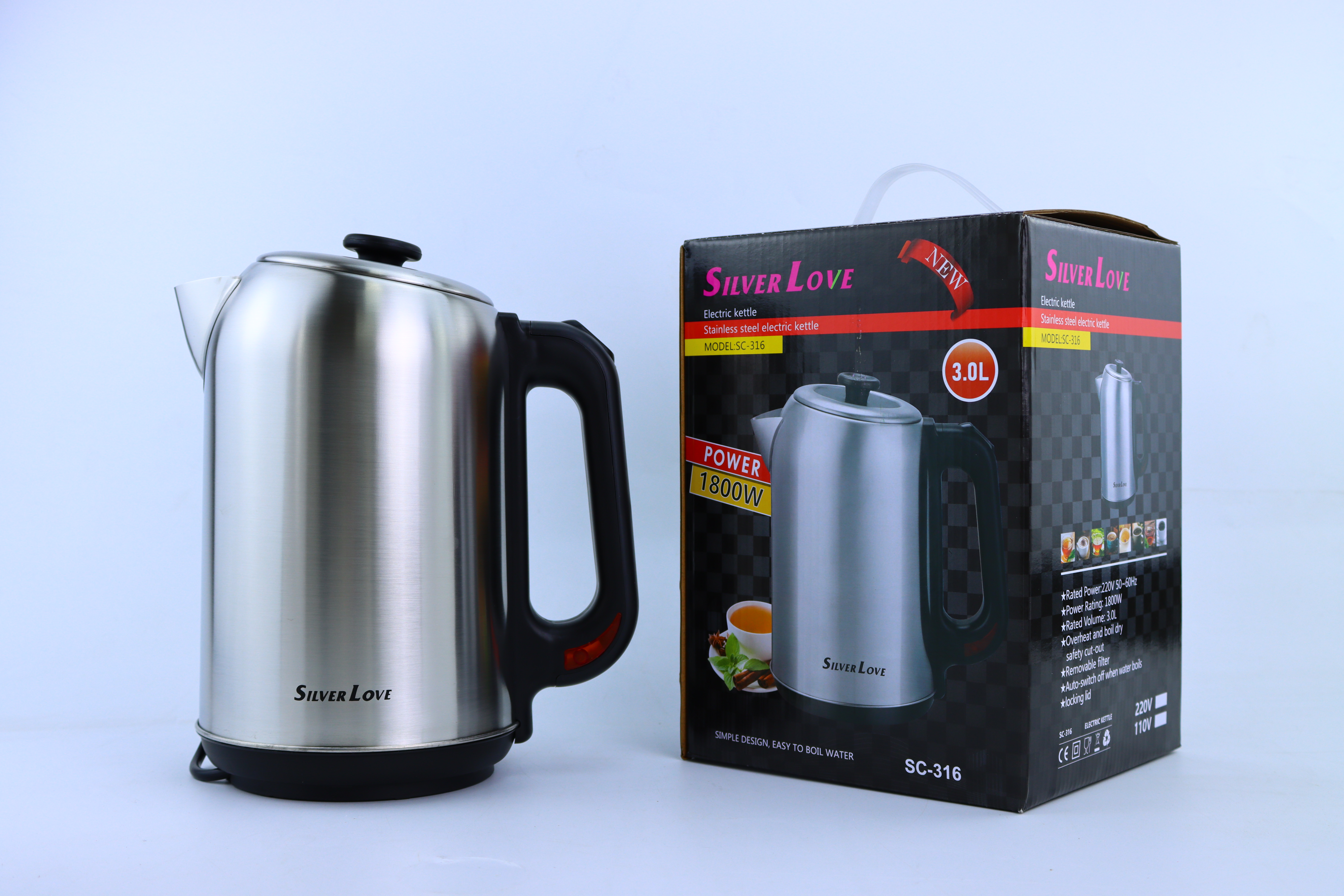 SC-316 不锈钢水壶 stainless steel kettle 12PCS/CTN - 图片 2