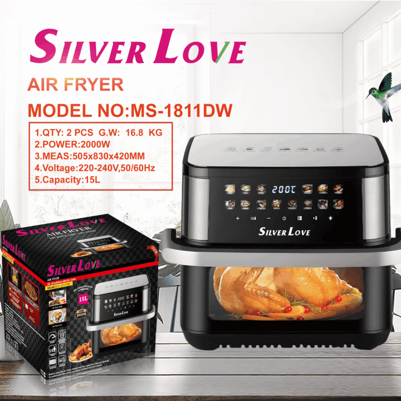 MS-1811DW 空气炸锅 15L AIR FRYER(Smart + Visible ) 2PCS/CTN