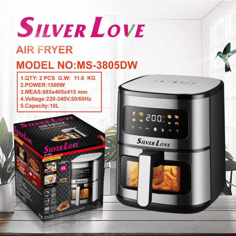 MS-3805DW 空气炸锅 10L AIR FRYER(Smart + Visible ) 2PCS/CTN