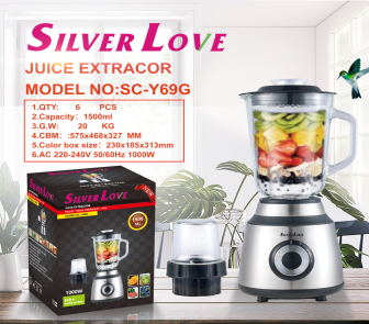 SC-Y69 玻璃杯 果汁杯 2 IN1JUICER & BLENDER 6PCS/CTN