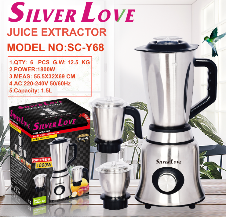 SC-Y68 不锈钢杯 果汁机 3 IN1JUICER & BLENDER 6PCS/CTN