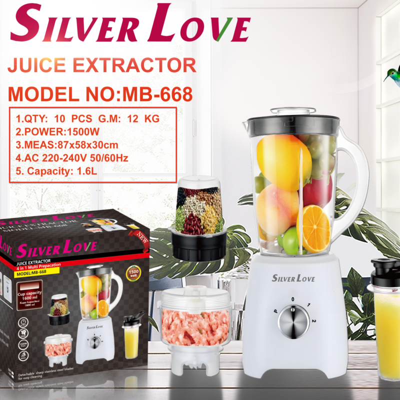 MB-668 塑料杯 果汁机 4IN1JUICER & BLENDER 10PCS/CTN