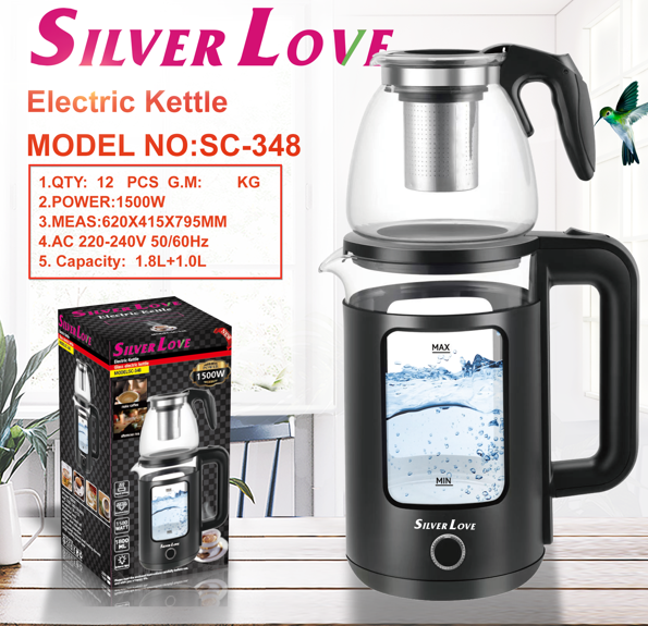 SC-348 玻璃套装水壶 2 in 1 Tea Kettle Glass 12PCS/CTN