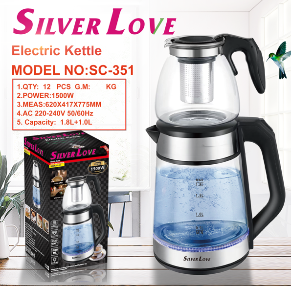 SC-351 玻璃套装水壶 2 in 1 Tea Kettle Glass 12PCS/CTN